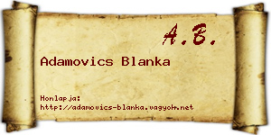 Adamovics Blanka névjegykártya