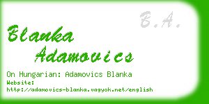 blanka adamovics business card